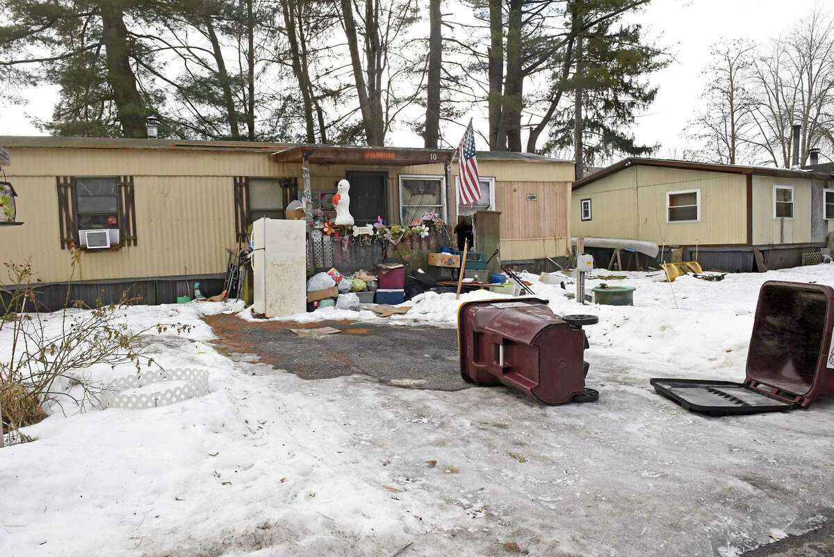Mobile homes are seen in Saratoga Lakeview Mobile Park on Wednesday, March 3, 2021 in Saratoga Springs, N.Y. The owner of the land has sold this property. (Lori Van Buren/Times Union)