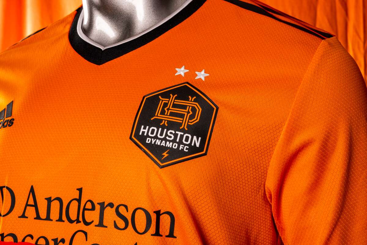 The hexagonal patch on the front of the Houston Dynamo kit for the 2021 season.