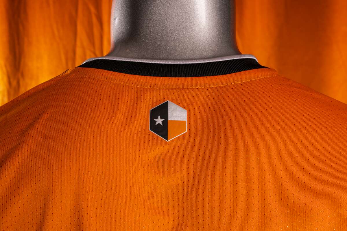 The new Texas flag on the back of the Houston Dynamo jerseys for the 2021 season.