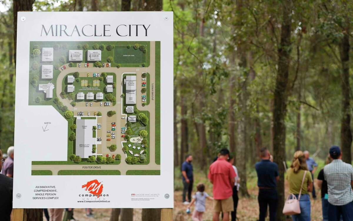 Miracle City, a five-acre, multi-purpose complex to combat homelessness will include transitional housing, welding shop, carpentry shop, tiny homes, food pantry and a new location for the Conroe House of Prayer along Foster Drive.