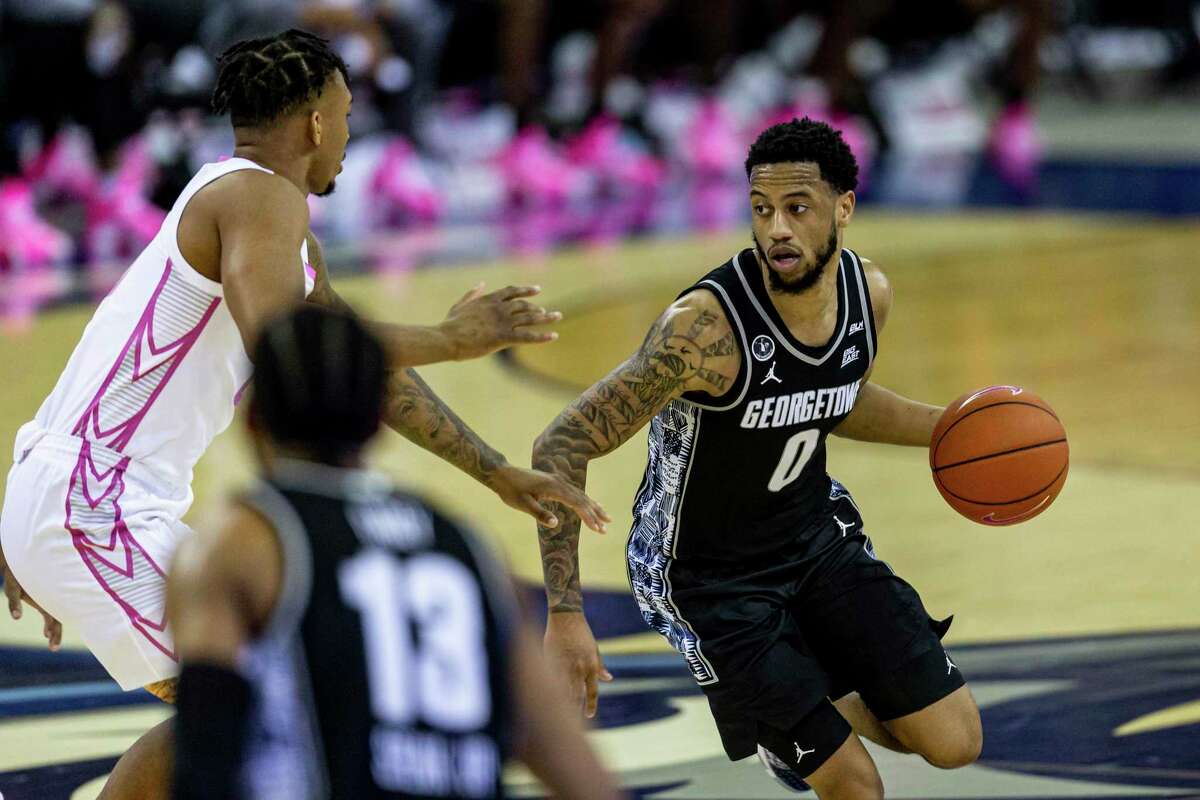 Guard Jahvon Blair and Georgetown will face UConn on Saturday.