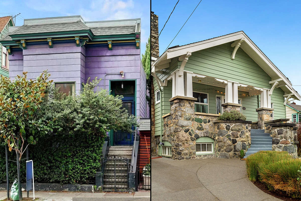 旧金山待售房屋(左)与西雅图待售房屋的对比。