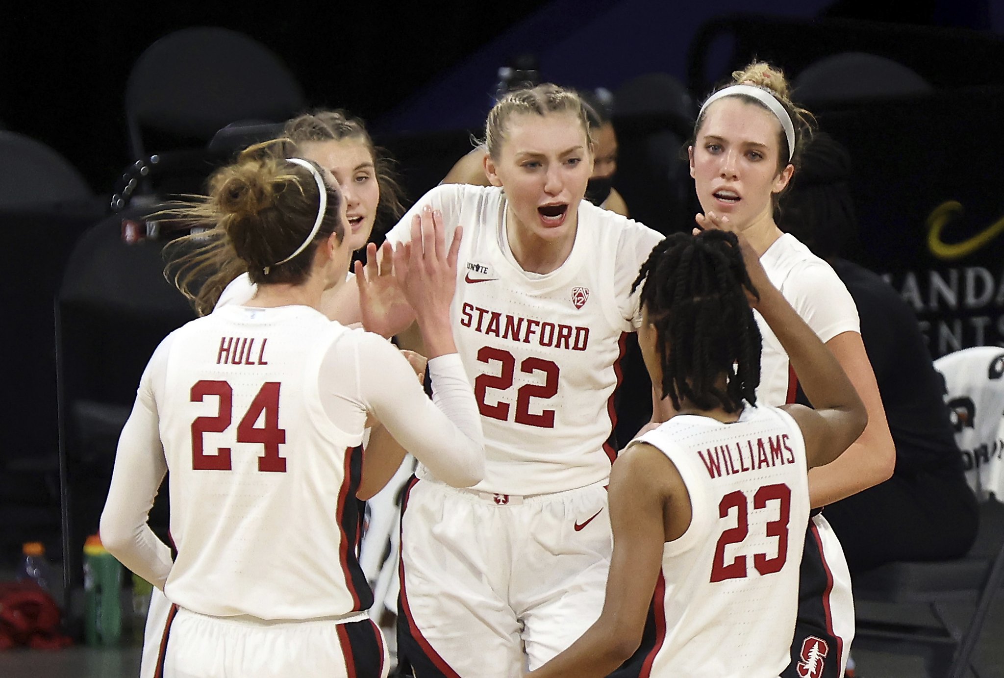 Brink's big day helps No. 2 Stanford hold off Cal 60-56