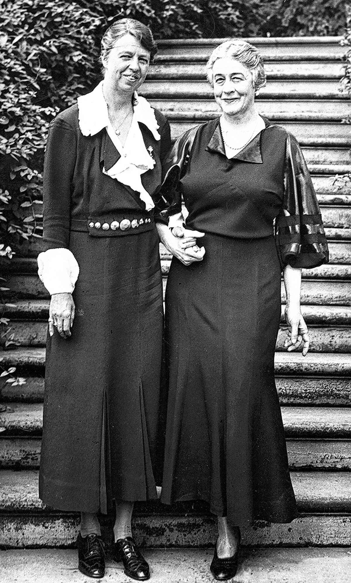 Eleanor Roosevelt is pictured with her house guest, Ruth Bryan Owen, the U.S. minister to Denmark, in October 1934 on the South Grounds of the White House. Owen is the daughter of William Jennings Bryan.
