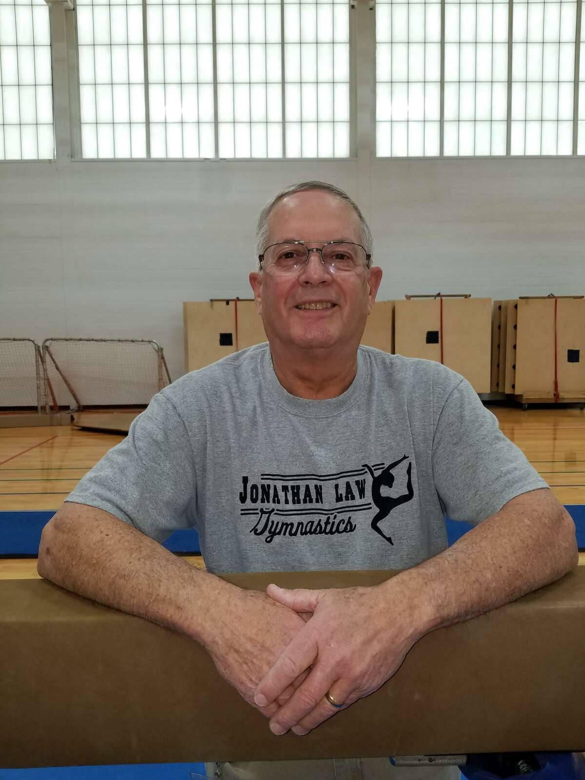 Pat Simon has guided Jonathan Law gymnastics since the program began in 1978.