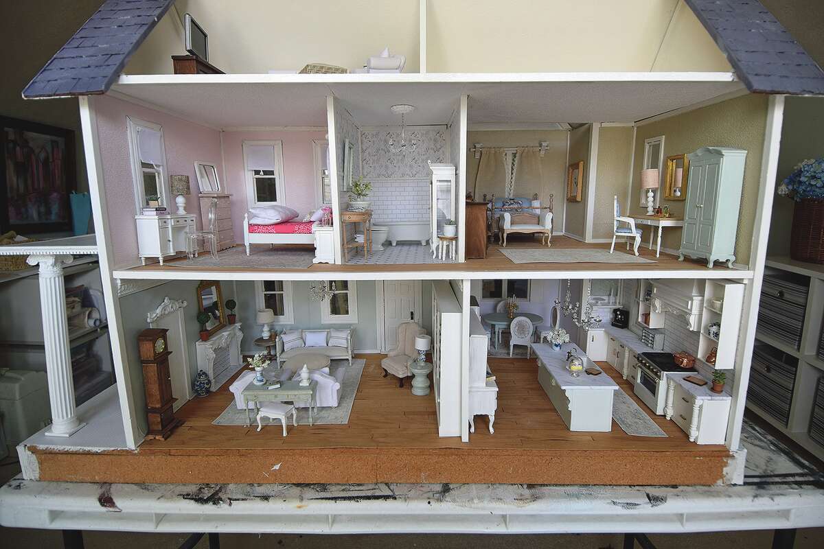 An inside view of Julie Rowe’s dollhouse based on her family residence on West State Street.