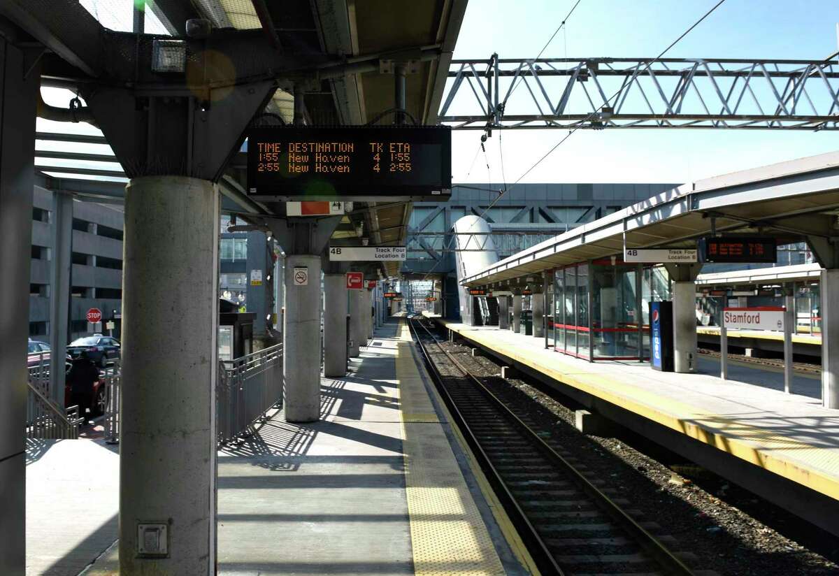 The Stamford Transportation Center in Stamford, Conn., photographed on Wednesday, Feb. 24, 2021.