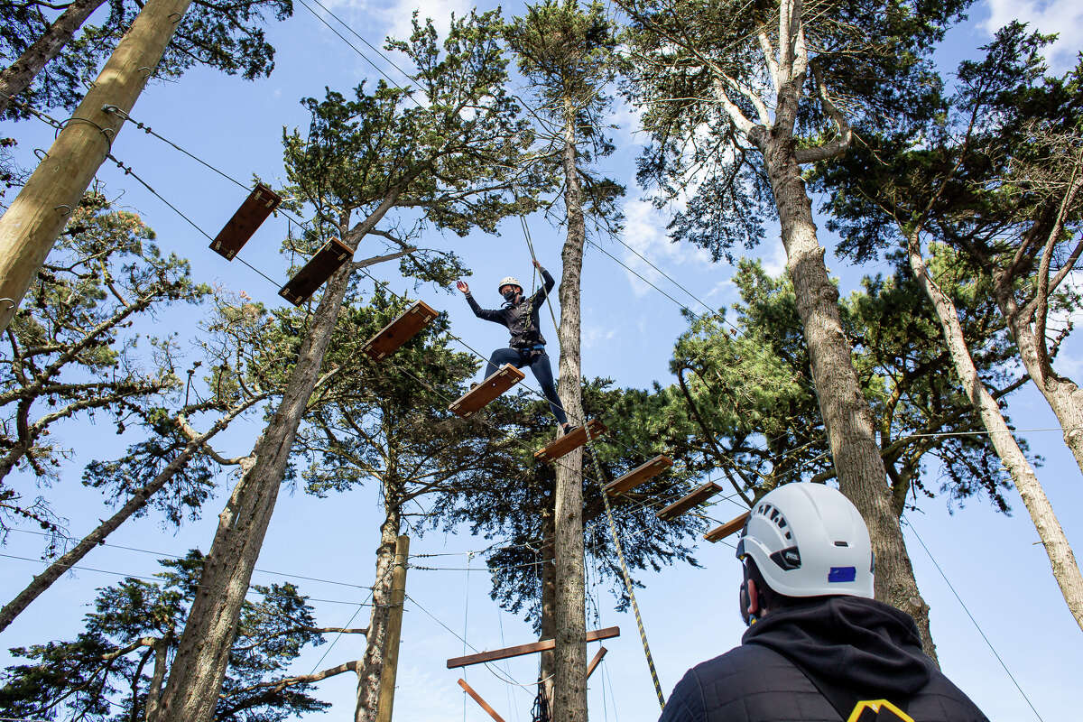 I tried San Francisco’s new ropes course in McLaren Park. And I have a