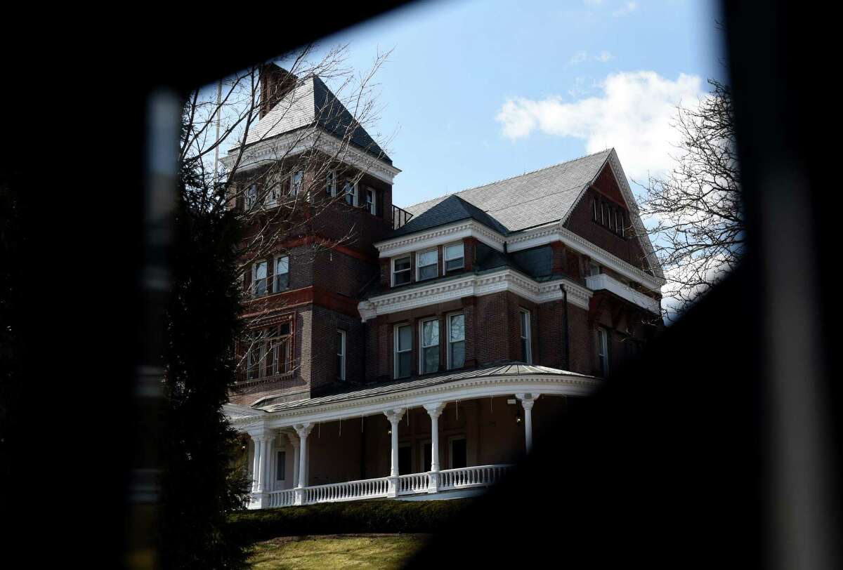 The New York State Executive Mansion is seen through a fence on Tuesday, March 9, 2021 on Eagle Street in Albany, New York (Will Waldron / Times Union)