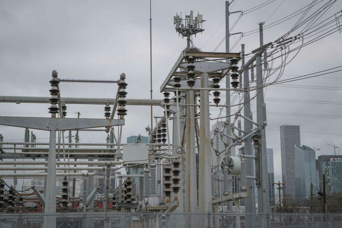 A electricity power station at Dallas and Live Oak on Feb. 24, 2021, in Houston.