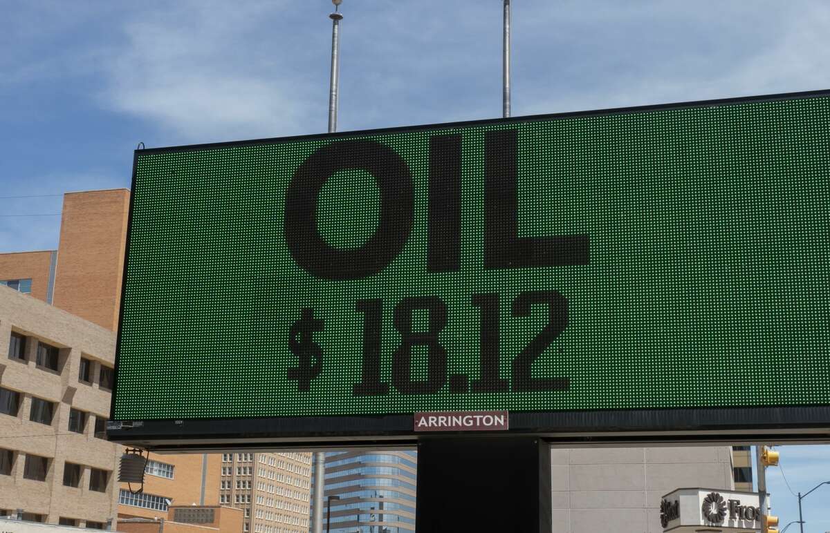 Oil prices are seen listed on April 20, 2020 on the digital marquee outside Frost Bank in downtown Midland. Oil prices dipped into the negative figures for a little while early in the pandemic but have rebounded to prices over $50 per barrel in recent months providing some optimism going forward.