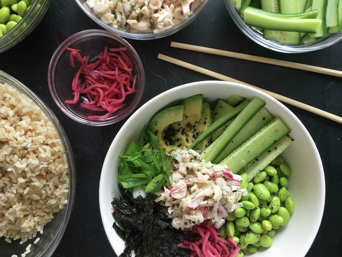 This Vegan Spicy California Bowl takes its inspiration from sushi restaurant staple, the California roll. For folks looking to reduce their meat consumption and up their plant-based diet game, the centerpiece of this vegan version is a faux “crab” salad made with sliced hearts of palm and radish.Die-hard seafood lovers can just as easily add some real crab to the mix.