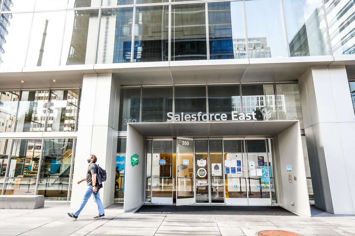 Salesforce is listing much of its Salesforce East building for sublease, with work from home becoming common.