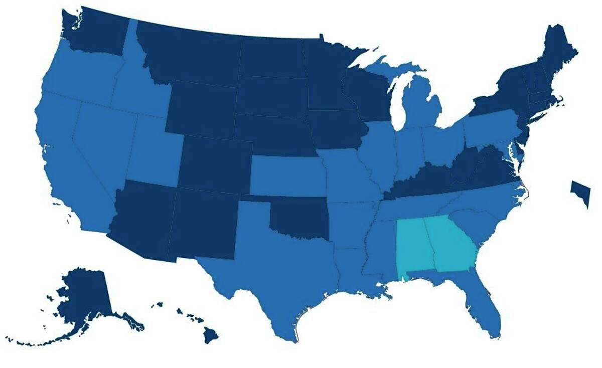 The U.S. Centers for Disease Control and Prevention is tracking COVD-19 vaccine doses administered by every 100,000 people. The darker the color, the larger the percentage of the population who have received the vaccine is in each state. (Screenshot/CDC website)