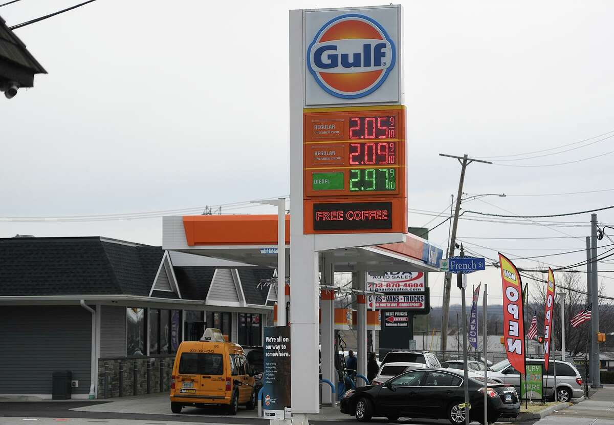 A Gulf gas station in Bridgeport.