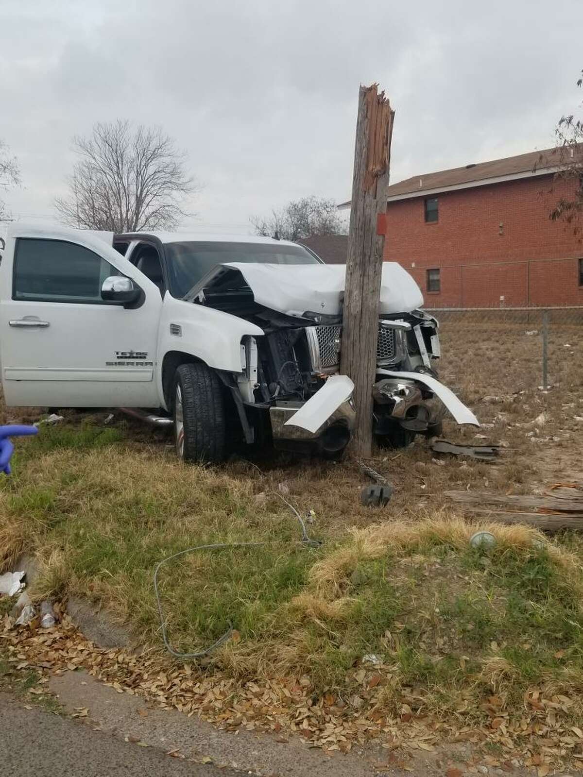 A GMC Sierra crashed into a utility pole early Friday in the intersection Pierce Street and Pinder Avenue. A male patient refused treatment or transportation to a local hospital.