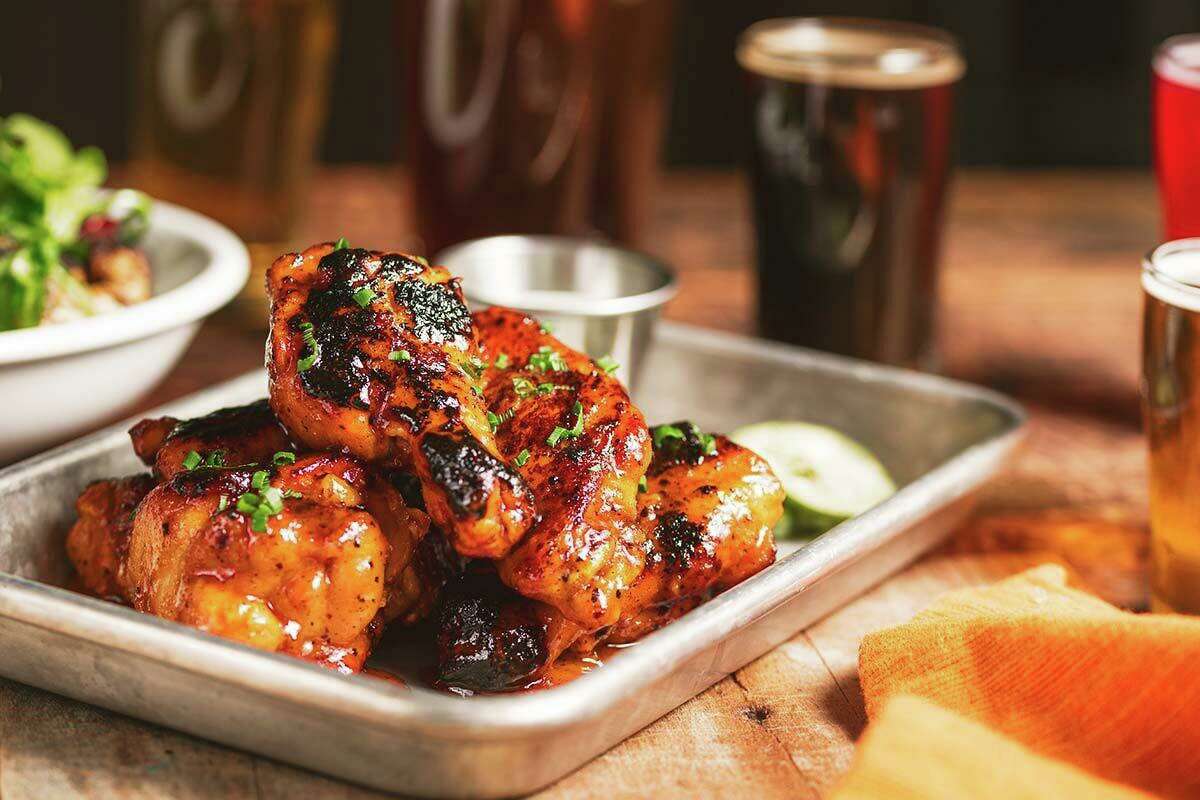 Charred wings from Broad Brook Brewing.
