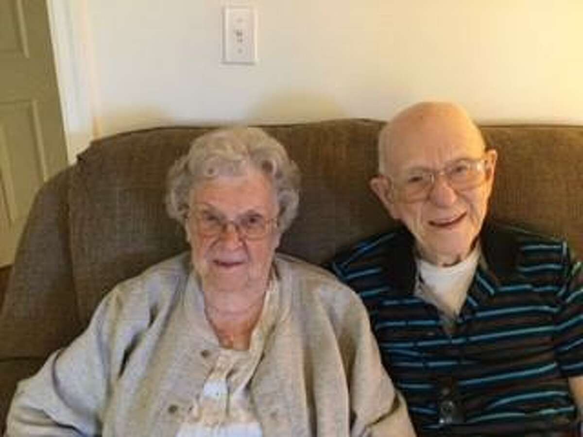 Clarence Joyce and his wife Mary the day before Clarence's 102nd birthday.