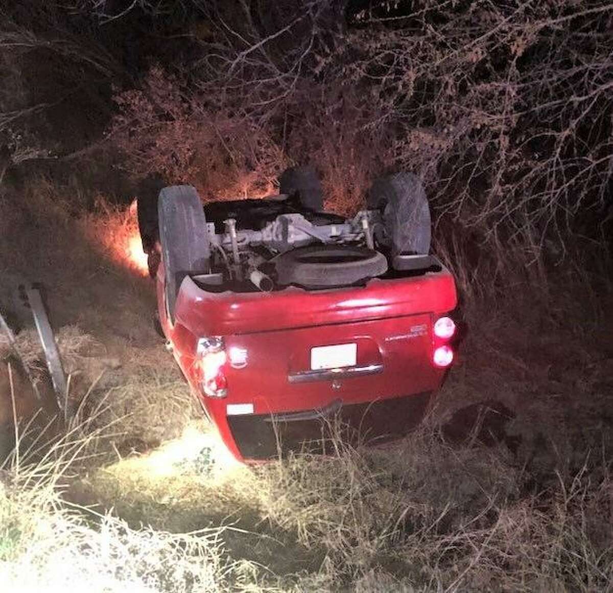The driver of this vehicle allegedly lost control and rolled over. Authorities said this was a human smuggling attempt. The driver was not located.