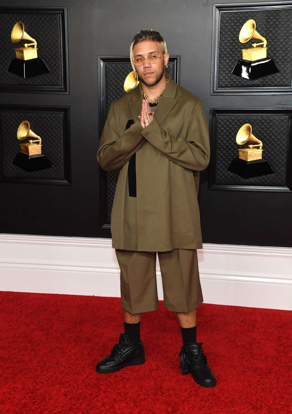 Jhay Cortez attends the 63rd Annual GRAMMY Awards at Los Angeles Convention Center in Los Angeles on Mar. 14, 2021.