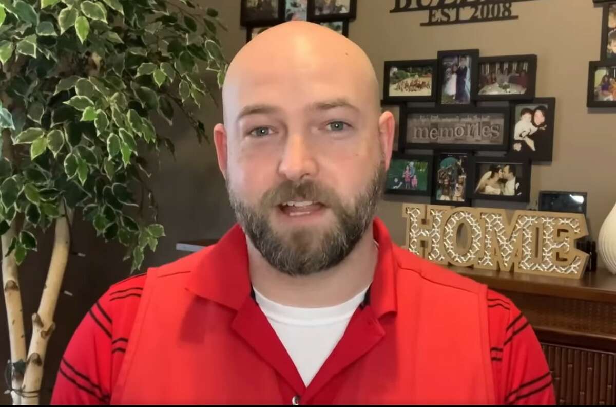 Daniel Buzzell is shown in a screenshot from a Facebook video in which he appealed to community residents to raise $25,000 each for the Legacy Center and the Midland Soccer Club. The idea was inspired by his Citizenship Award last week.