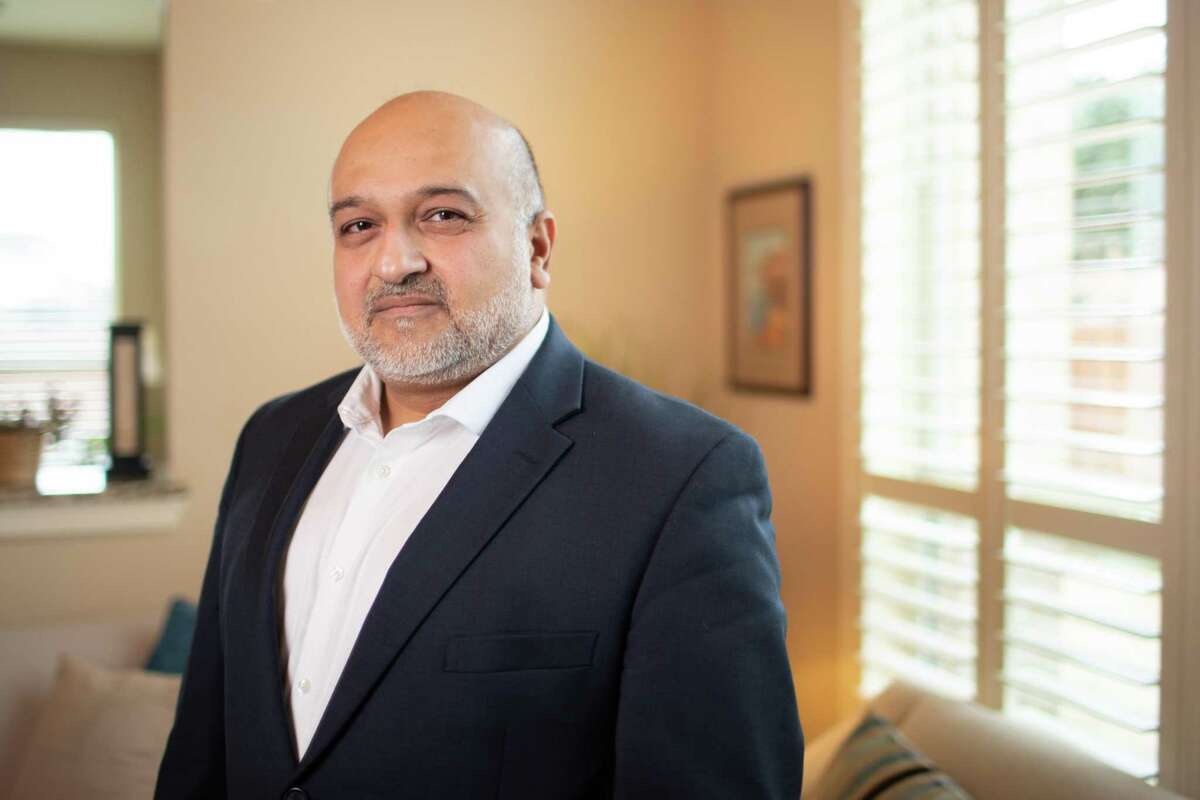 Dr. Hasan Gokal at his home, Thursday, Feb. 25, 2021, in Sugar Land. Gokal was fired from Harris County Public Health department where he was medical director for allegedly breaking protocol by administering COVID-19 vaccines that were about to expire to eligible people he found.