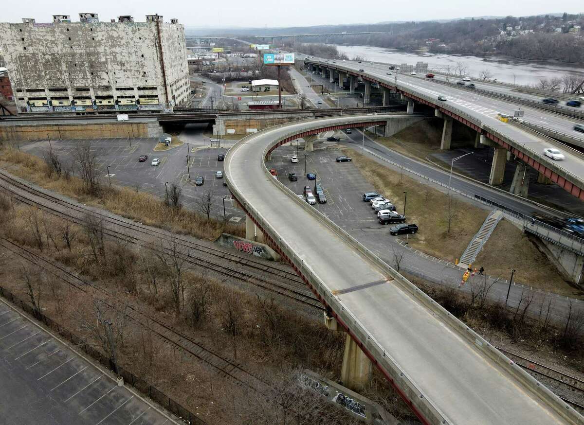 FILE. Letter writer says, 'I winced when I accessed “Construction of Albany's elevated Skyway park starts this month,” March 17, because of the rotting Central Warehouse dominant in the two photos of the Interstate 787 ramp slated to become that park.' (Will Waldron/Times Union)
