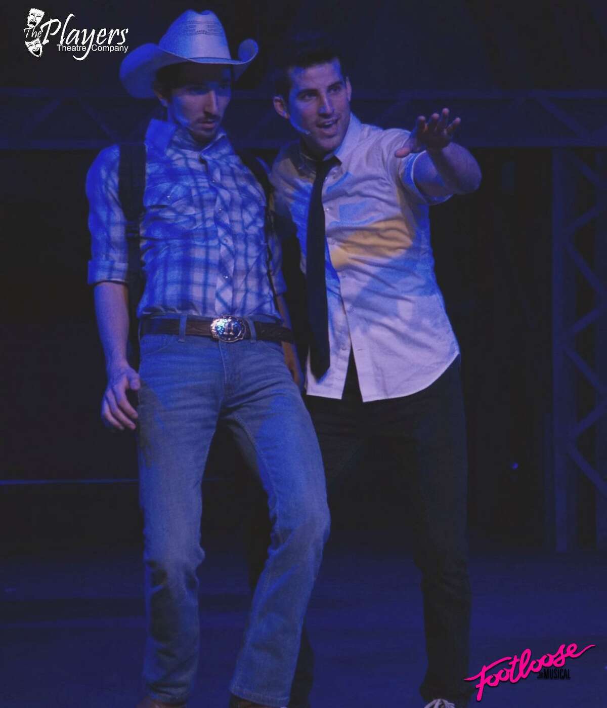 Willard (Kyle Clevenger) and Ren (Carson Rapsilver) in The Players Theatre Company's "Footloose" onstage at the Owen Theatre through March 28.