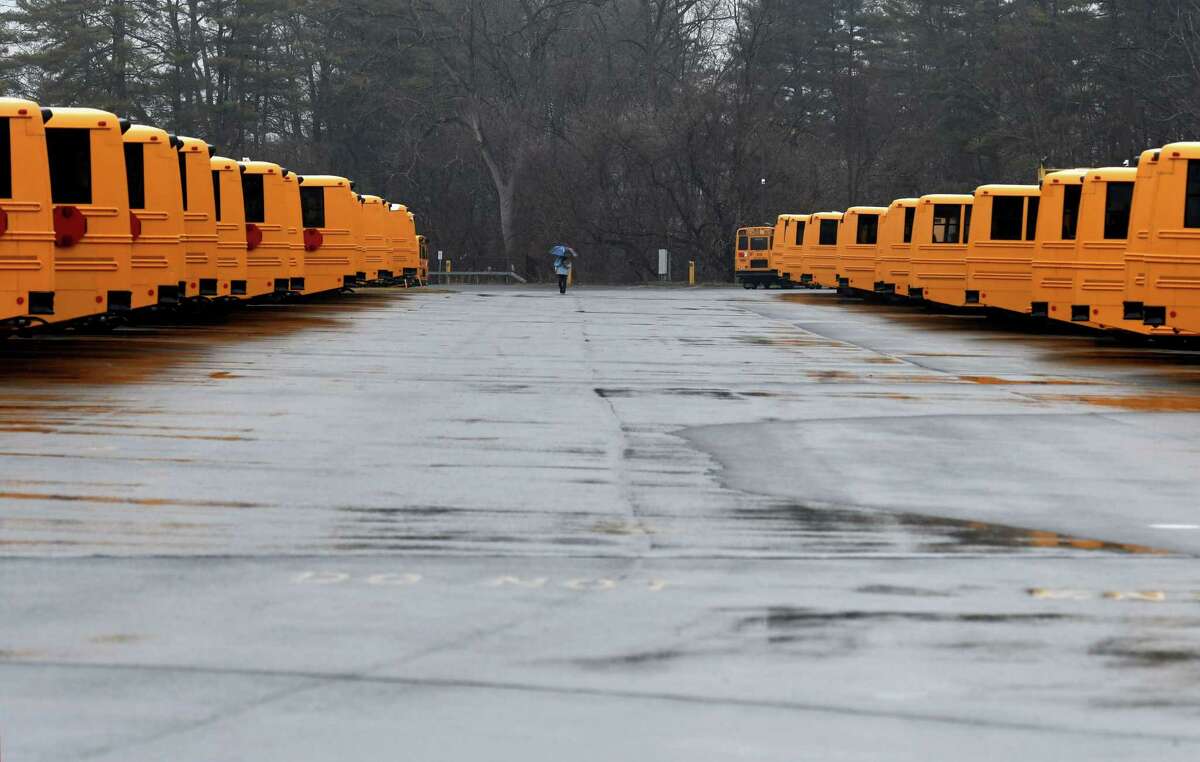 North Colonie schools warned slick roads and a shortage of bus drivers could cause delays in transportation Thursday morning. (Will Waldron/Times Union)