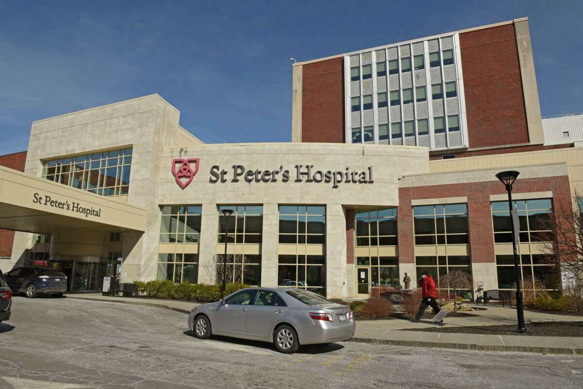 Exterior of St. Peter's Hospital on Friday, March 5, 2021 in Albany, N.Y.  St. Peter's announced restricted visitation protocols as of April 25, 2022 because of increasing coronavirus cases.  (Lori Van Buren/Times Union)