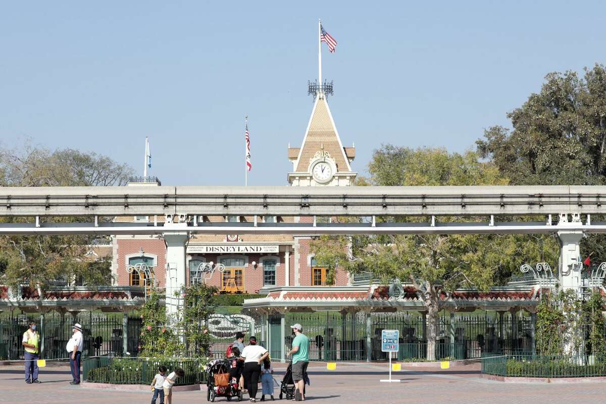 The Disneyland train station was empty in November.