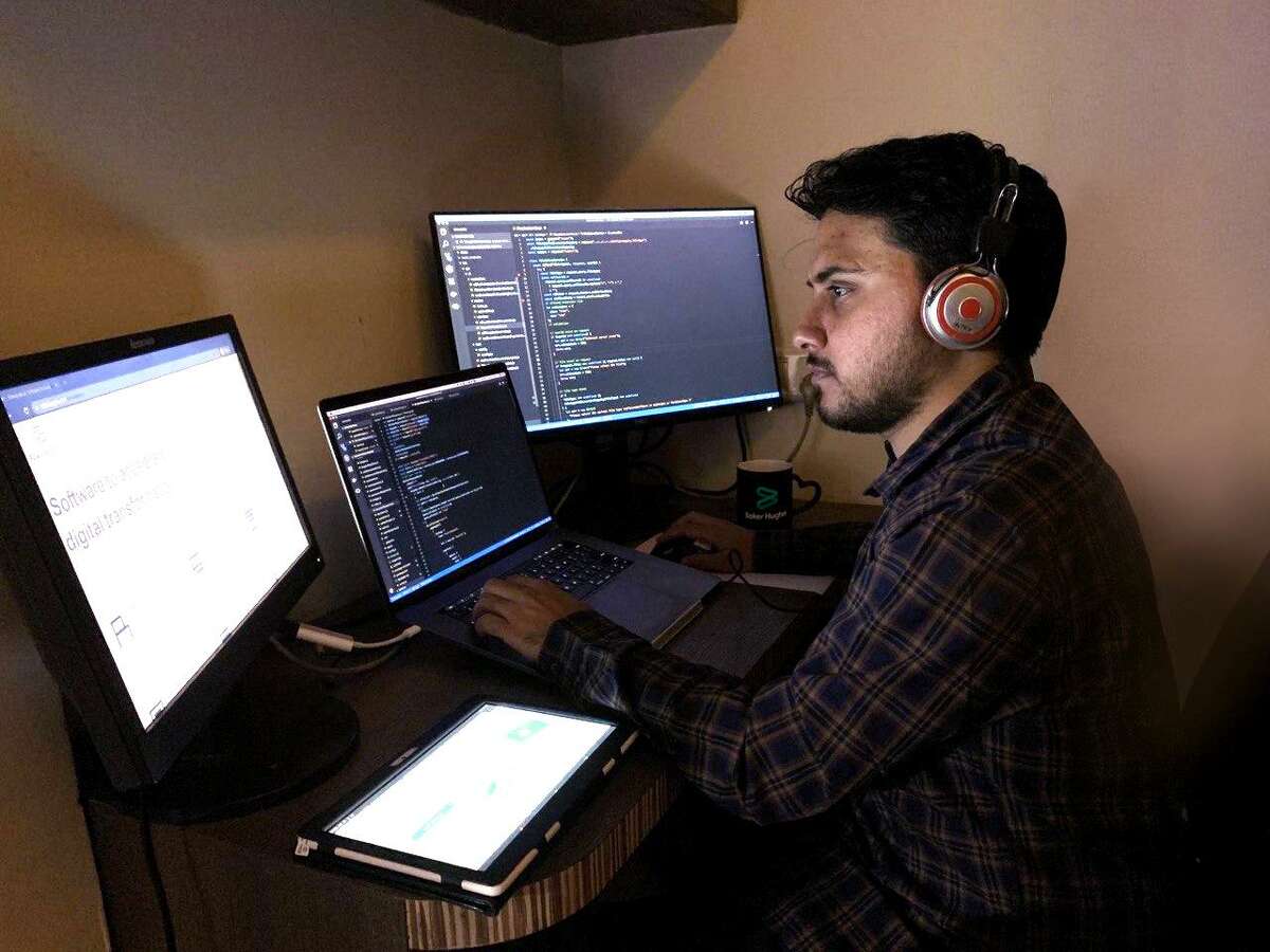 Baker Hughes senior software engineer Rahul Jain works on an AI project focused on reducing equipment downtime. Photo courtesy of Baker Hughes
