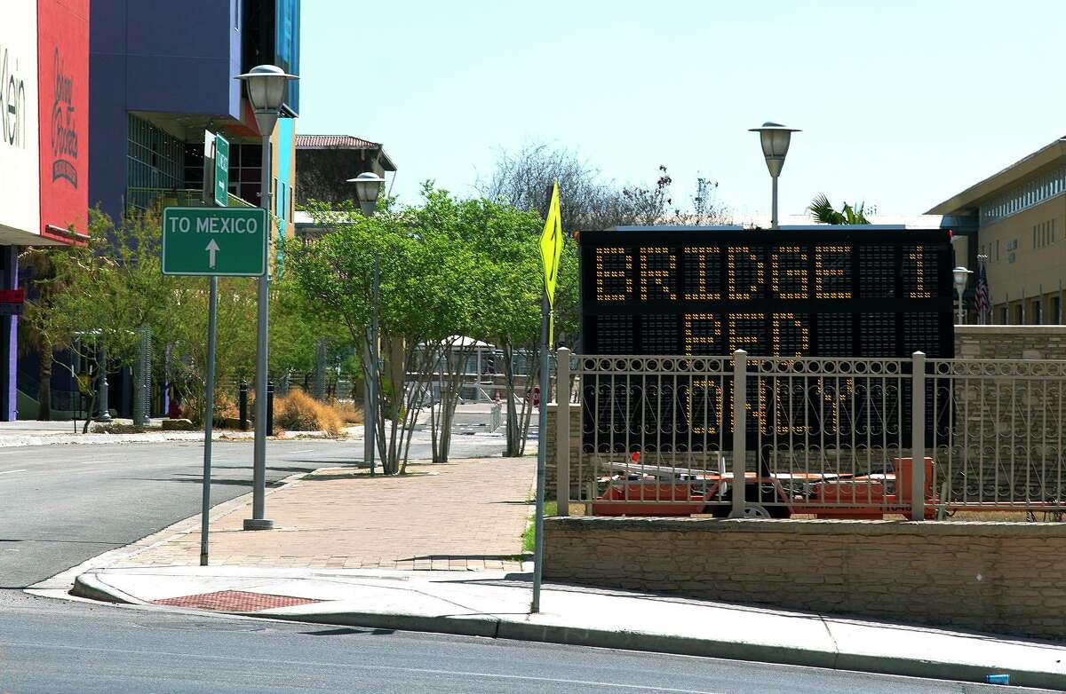 Entry into Mexico via the Gateway to the Americas International Bridge is closed as pictured on March 18, 2021.