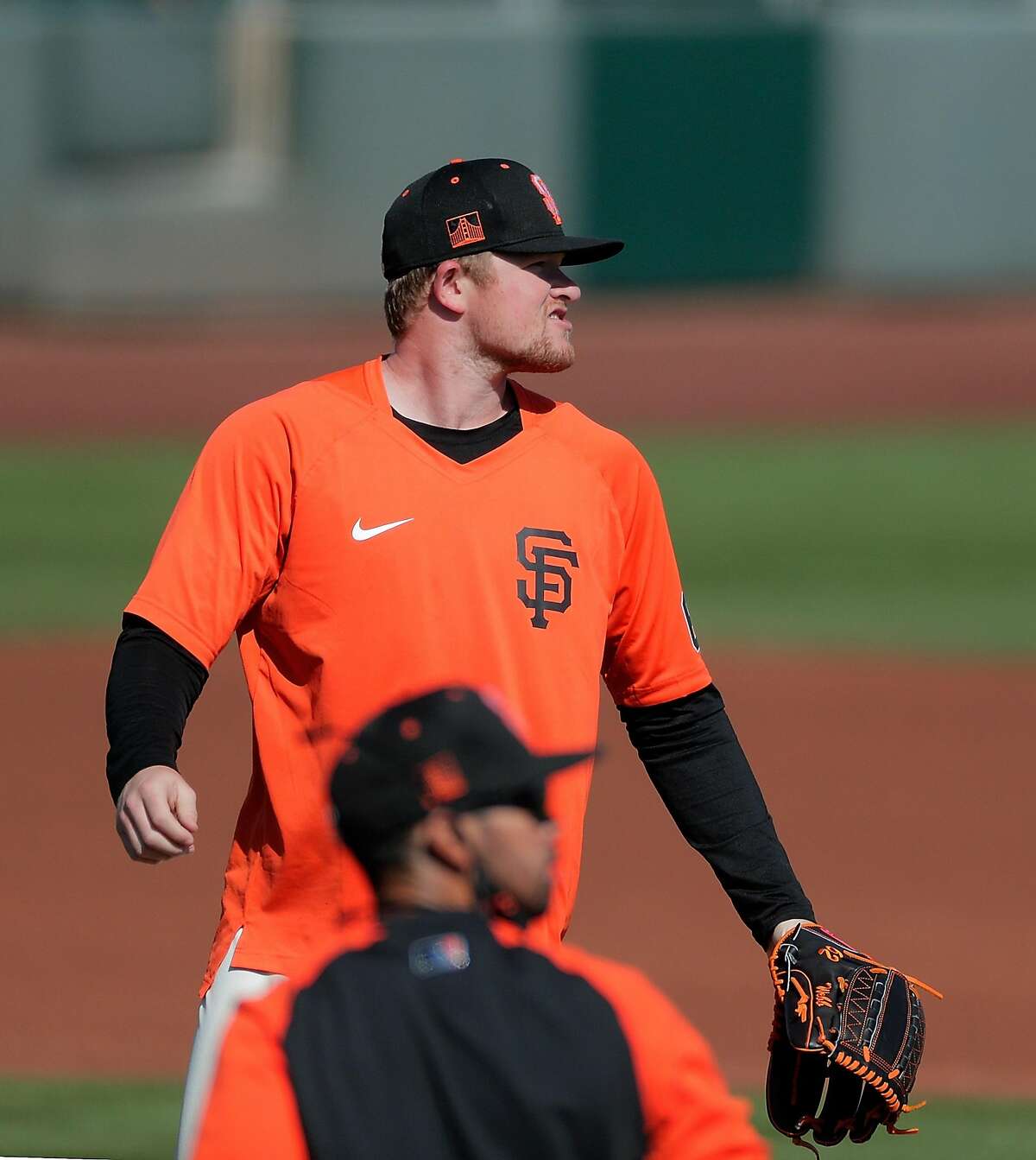 Logan Webb (62) during infield drills as the San Francisco Giants worked out at Scottsdale Stadium in Scottsdale, Ariz., on Thursday, March 4, 2021.