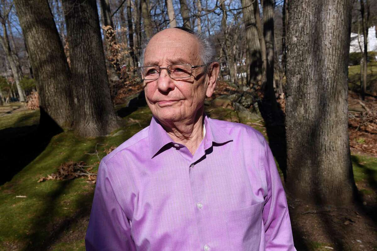 Endre Sarkany, 84, of the Holocaust Child Survivors of Connecticut is photographed at his home in New Haven on March 13, 2021.