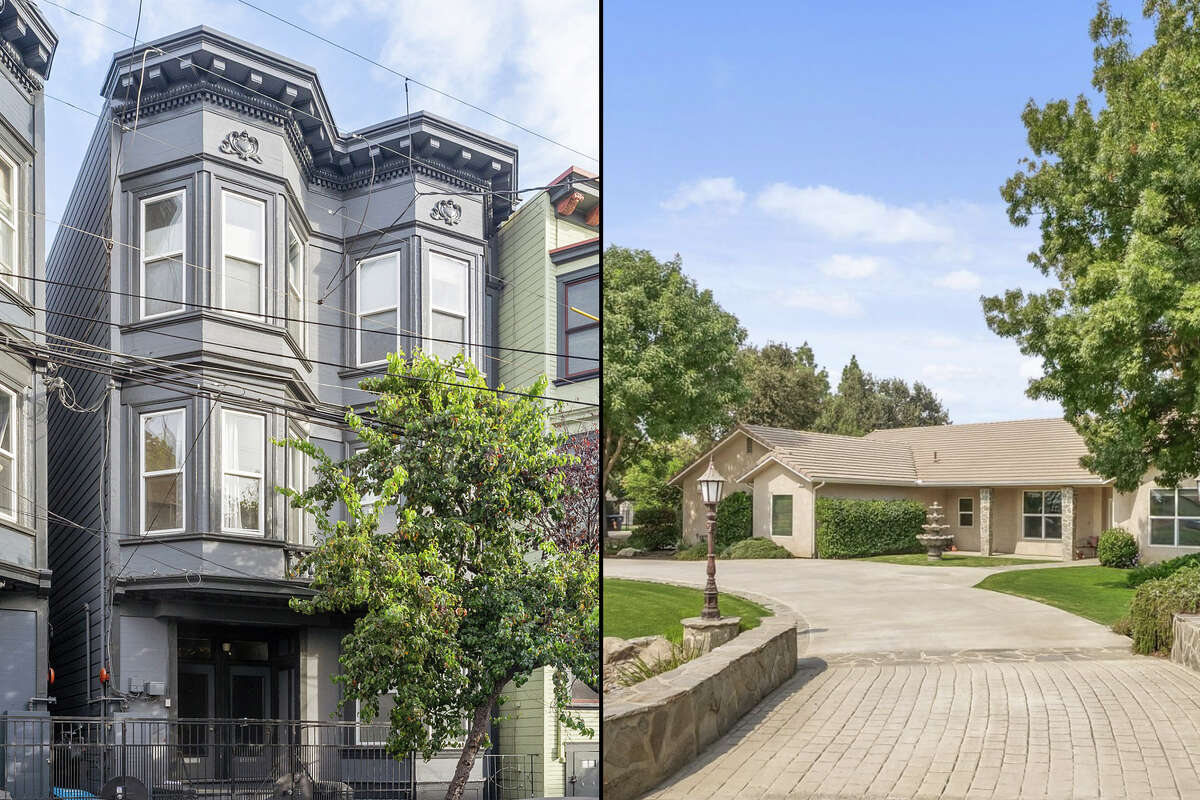 A three-bedroom unit in San Francisco (left) and a home in Lemoore, Kings County, both on the market for about $800,000.