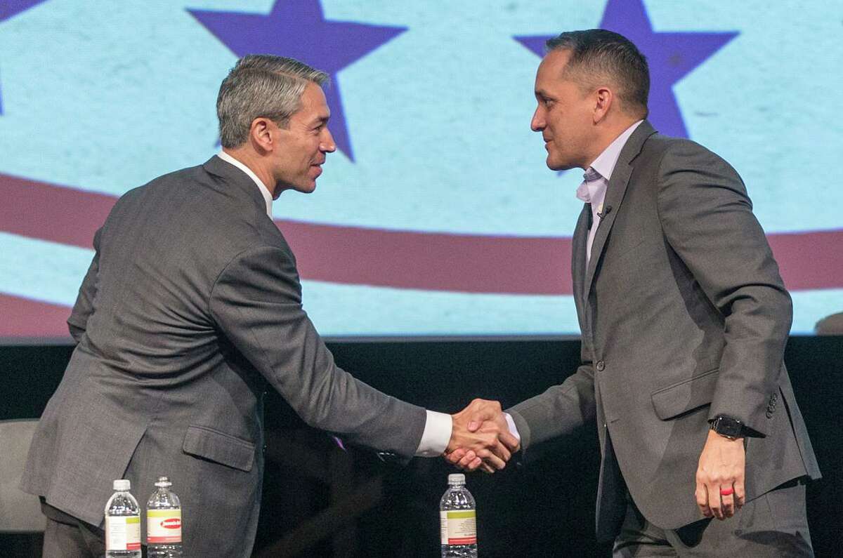 Mayor Ron Nirenberg, left, has so far refused to debate opponent Greg Brockhouse — which could play in his favor or undermine him.