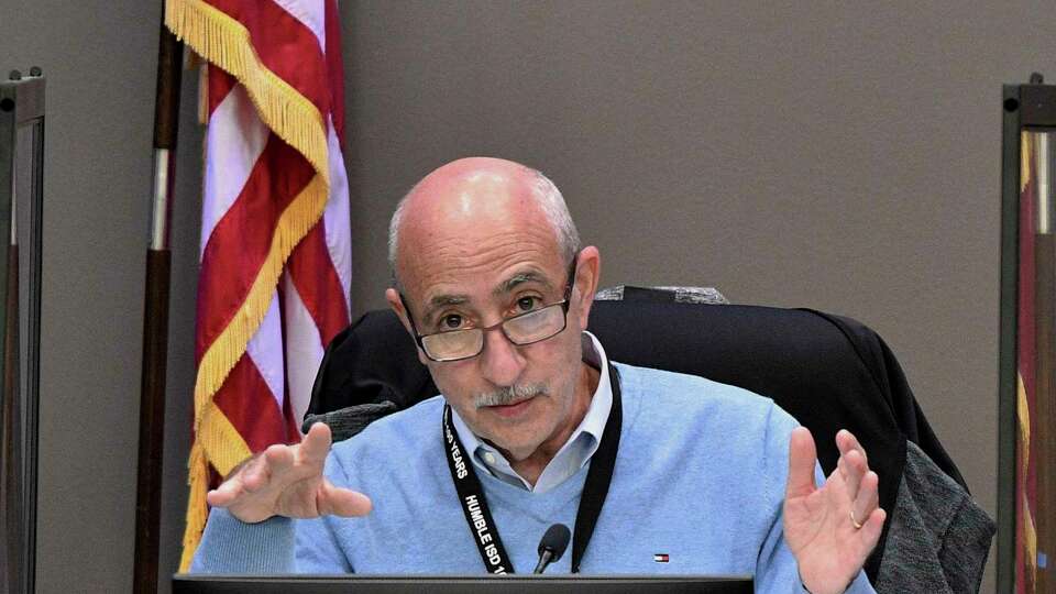 Board Member Robert Scarfo assures members of the community attending the board meeting and those viewing via live stream that the Humble ISD board will not leave it up to the parents and community to make the decision for the district in light of Gov. Abbott's executive order in Humble, TX on March 9, 2021.