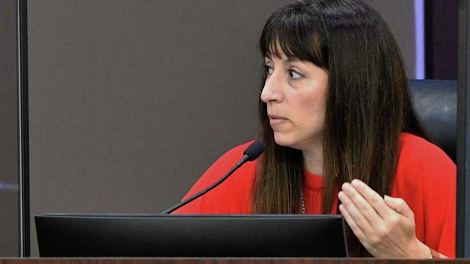 Superintendent Elizabeth Fagen thanks members of the board, teachers, parents and students for the hard work to mask up following the decision to be one of the first districts to return to school with both face to face and virtual learning during a board meeting March 9, 2021, in Humble, Texas.