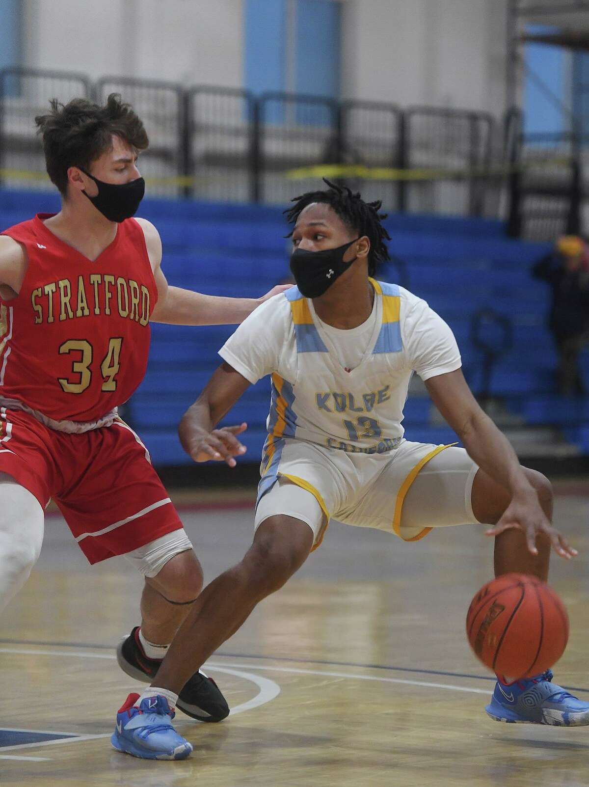 Kolbe Cathedral v. Stratford SWC tournament semifinals at the Cardinal Sheehan Center in Bridgeport, Conn. on Monday, March 22, 2021.