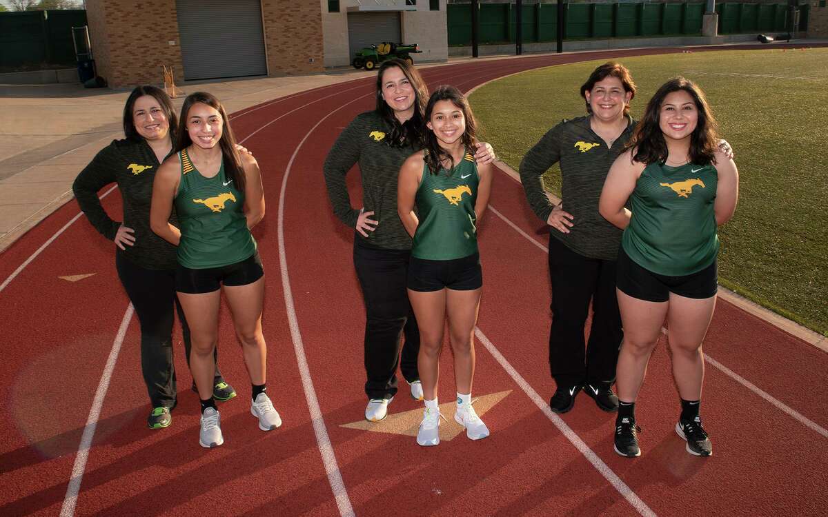 Cousins Alyssa Guerra, Mia Cervantes and Brenna Gutierrez are following in the footsteps of their mothers Amy Guerra, Isa Guerra and Ida Gutierrez, respectively, by running for the Nixon track & field team.