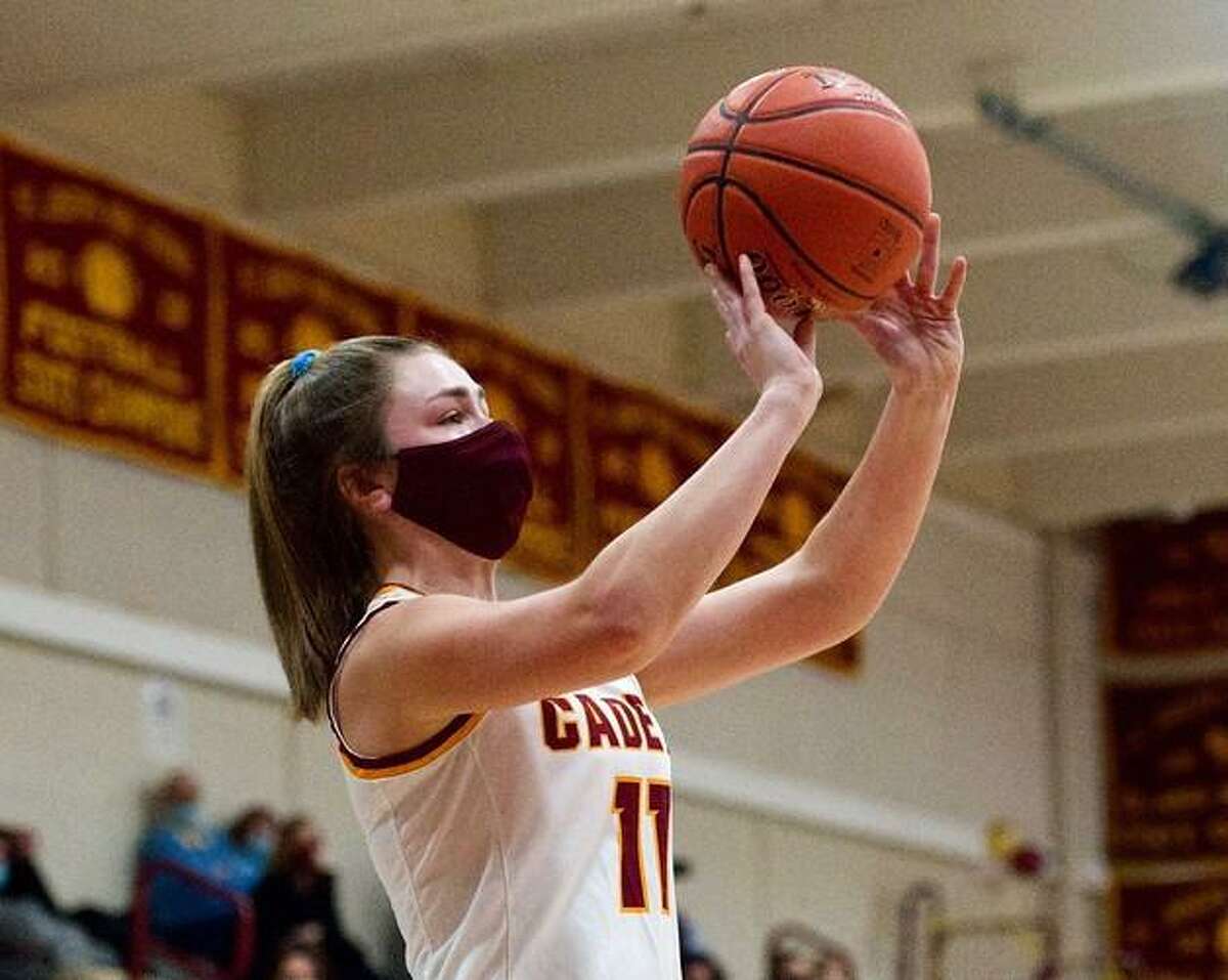 Erin Parchinski shoots the ball in St. Joseph's round of 16 victory over Greenwich.