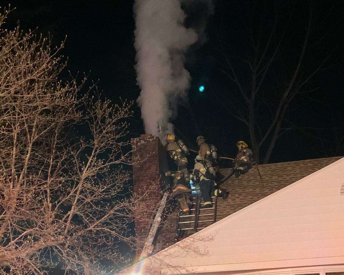 Shelton firefighters battled a chimney fire at a Birchbank Road home Friday, March 19.