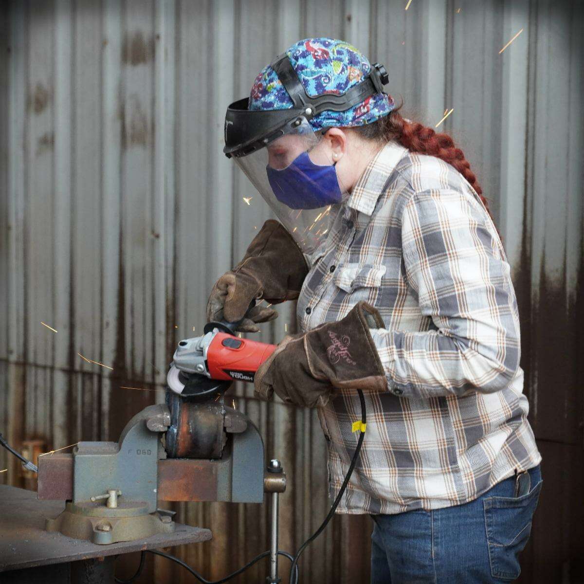 Pictured is Mariah Colbert, first year welding student at LIT