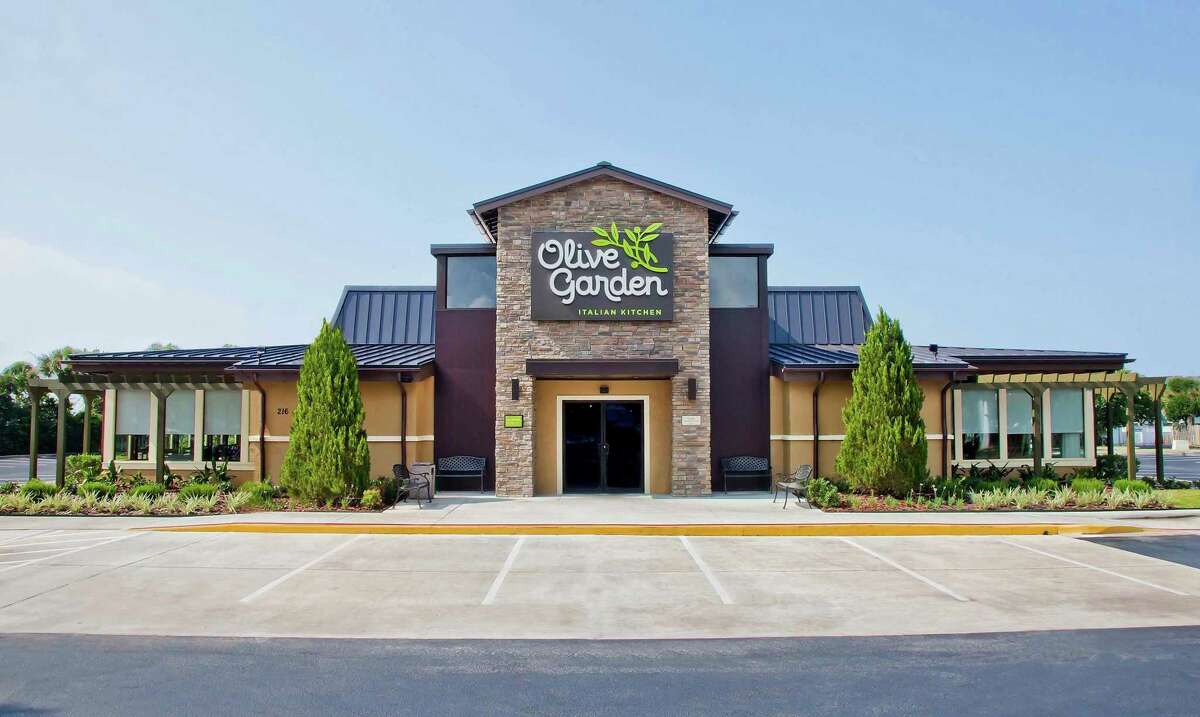 The frontage of an Olive Garden restaurant is pictured. When selecting a new location, per the criteria, Olive Garden looks for: a population trade area with a minimum of 100,000 people and prime regional locations that will have minimum impact to existing locations. (Photo courtesy of Darden Restaurants)