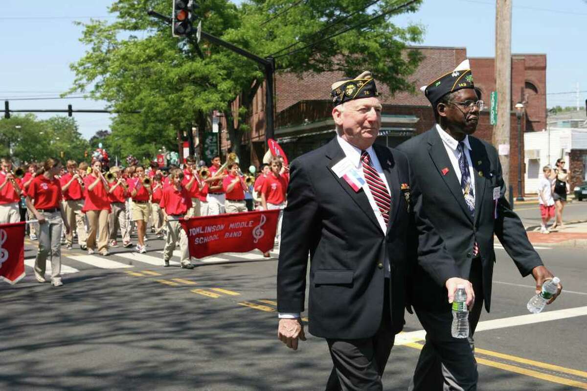 The Fairfield Memorial Day parade marches through downtown on Monday, May 31, 2010.