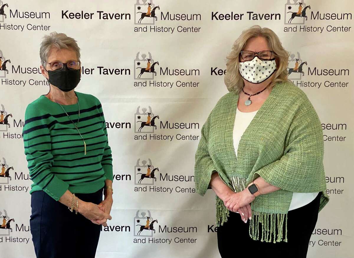 Joyce Ligi, left, Advisory Committee member of the Wadsworth Lewis Fund, awarded Keeler Tavern Museum & History Center - represented by board president Rhonda Hill, right - a grant to support the museum’s virtual programming.