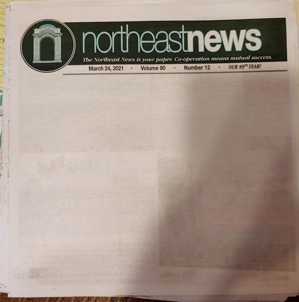 The Northeast News in Kansas City, Mo., printed a blank front page for Wednesday's issue, meant to send a message to its community about the outlet's financial state and importance of hyperlocal journalism.