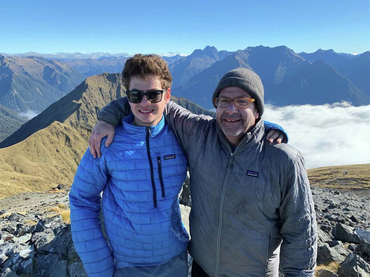 Ben and Alan Shmaruk, of Westport, on a hiking trip in New Zealand.