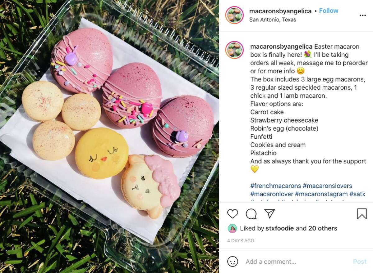 Macarons by AngelicaAnyone who loves to indulge in macarons will want to hit up Angelica, a local baker operating her shop from Instagram. She put together an Easter macaron box, which includes three large egg macarons, three regular speckled macarons, and even special macarons decorated to look like a chick and lamb. They’re available in seasonal flavors like carrot cake, Robin’s egg, and more. instagram.com/macaronsbyangelica